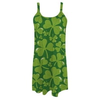 Plaža Maxi haljina Ženska odjeća pod ljetnim klirensom A-line kratkih rukava bez rukava Zelena s