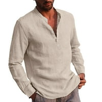IOPQO MONS majice posteljine hlače za muškarce muške modne casual jednostavno udobne košulje na čvrstoj