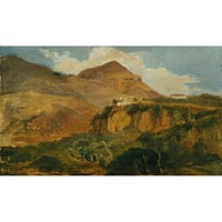 Carl Rahl Black Moderni uokvireni muzej Art Print pod nazivom - Južni planinski pejzaž