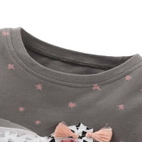 Paille Kids Animal Print Ruffled Tops Slatka putni bluza Zvijezde Ispisano Party Pulover Tee