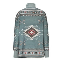 tklpehg dukseri žene vintage etničke geometrije ispisane posade vrećice baggy cosy pulover vrhovi dukseri
