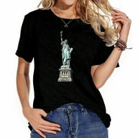 Kip Liberty tinte stila New York City stilski grafički majica za žene - Ljetni vrhovi za žene Columbus