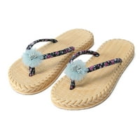 CAICJ ženske sandale Ljetne stane sandale za žene sa kristalnim perlama gležnjače T-remen Thong elastična plaža Sandal klizanje na šetnji cipelama, metvica zelena