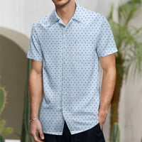 Muška majica duge labave rukave muške košulje s kratkim rukavima Regularna fit polka tačka tiskana majica