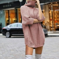 Ženski džemperi Turtleneck dugačak rukav ležerbine ležerne pad i zimski duks udobnosti