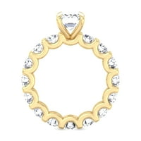 Kelsey - Moissite Emerald & okrugli laboratorijski dijamantski zaručnički prsten