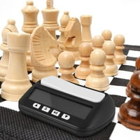 Symkmb Chess Clock, Digitalni šahovski tajmer i tajmer za igru, 3-višenamjenski prenosivi profesionalni sat crni crni