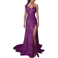Party Haljine za žene Elegantni V-izrez Sequin Halter tanak visoki struk Svečana haljina za povratak