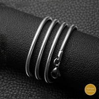 Infineji kreacije - srebrni okrugli zmijski lanac od nehrđajućeg čelika Muškarci Žene do 7 do 30