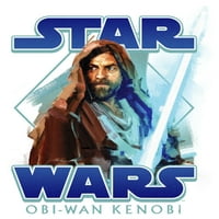 Junior's Star Wars: Obi-Wan Kenobi Jedi LightsABER sa četkicom Kenobi Grafikon Tee Bijeli Veliki