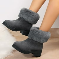 Aaiymet ženske čizme Zimska solidna boja plišane patentne cipele s toplim pamučnim cipelama kratke čizme