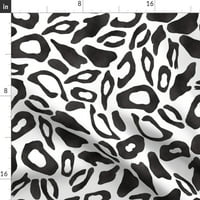 Pamuk Satens Stolcloth, 90 Runda - Sažetak Leopard Ispiši crno bijelo Moderno minimalno print Priključak