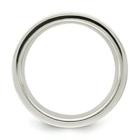 Carat u Karatsu Sterling Silver Wided Band Comfort-Fit Flat Ring Veličina -10.5