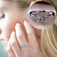 Prekrasan vjenčani dijamantski prsten za angažman ženski moći srebrni prstenovi