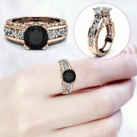 Zlatni i srebrni bakarski prstenovi izvrsno isklesan prsten sa višebojni okrugli cirkon zvoni za žene