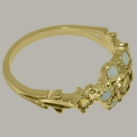 Britanci napravili 18k žuti zlatni originalni prirodni citrinski i opal ženski prsten od izjave - Veličine