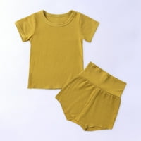Clearsance Toddler Kids Baby Boys Girls Fashion Cute Solid Boja Kratki rukav High Shars Hratke Pamuk