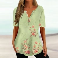 Olyvenn ženske čipke T-majice Tunika bluza Ljetna moda Raglan kratki rukav Tees Elegantni gradijent
