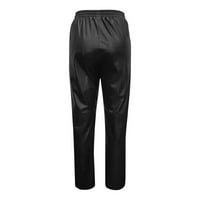 Ženske kožne gamaše visokog struka obložene rasteznih hlača elastične tajice crna + m