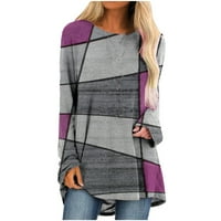 Košulje s dugim rukavima za žene Ženska modna ležerna nepravilna patchwork Color Print Lad srednje dugačka