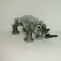 Rhino, metalna skulptura nosoroga, životinje, upcikličana metalna umjetnost, životinje