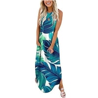 Gaecuw Maxi ljetne haljine Žene Crew Crt Sandresses Havajske havajske havajske haljine Tropičke haljine