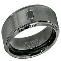 Prsten od brušenog oružja - 0,05ct princeze rezani solitaire crni dijamantni prsten - personalizirani