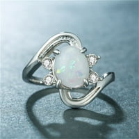 Keusn Opal prsten okrugli Opal bijeli kamen ručni nakit modni nakit prsten w