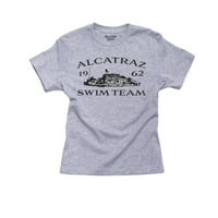 Smiješan Alcatraz Swim tim Iconic Boy's Pamučna mladost siva majica