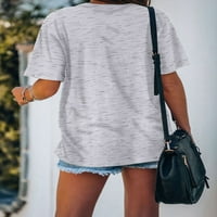 Ženski funky slogani Ispis kratkih rukava ljetni vrhovi posade izrez Osnovna majica za žensko
