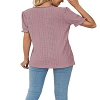 Nizine žene Ljetne vrhove majica kratkih rukava Majica Bohemian Pulover V izrez Tunika Bluza Dark Row