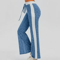 HHEI_K Ženska ležerna slobodna labava SOLID patchwork pantalone Leisure Dugi trenerci Lanene hlače za