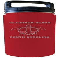 Seabrook Beach Južna Karolina Suvenir Oz ugravirani crveni izolirani dvostruki zid nehrđajući čelik