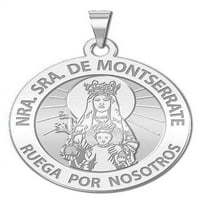 Gospa iz Montserratske vjerske medalje veličine dimeta, srebra