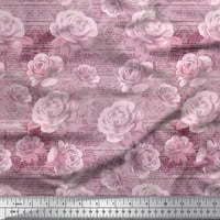 Tekst tkanine Soimoi Velvet, lišće i ruža cvijeća za ispis tkanine sa širokim dvorištem