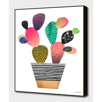 Sretan kaktus uokviren grafički umjetnički otisak, spreman za objesiti ,: 40 H 28 w