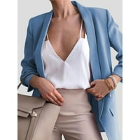 Tarmeek Solid Sexy Blazer jakne za žene, ženska ured poslovnih potpornja blužer, dugih rukava za mršavljenje