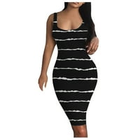 Striped haljina haljina haljina haljina haljina Ženska tenk midi mini party ženska haljina koraljna