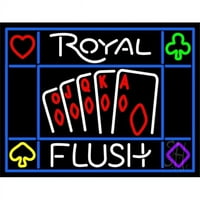 Trgovina znakovima N105-12889-Clear Royal Flush Poker Casino Clear Backing Neon znak