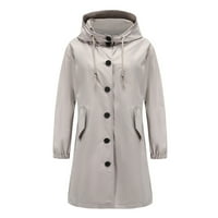 Naughtyhood vodena jakna za kišu žene - lagani dugi kabani obložen kišnim kaputom sa kapuljačom WINDBREERAR