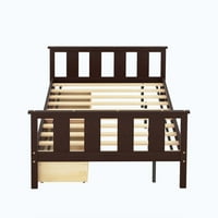 Okvir za krevet na drvenu platformu sa drvenim ladicama Espresso + puna veličina