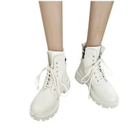 Ženske cipele Jesen i zimske čizme Bočni patentni zatvarač čipke UP UP UP British Style Pojačane kratke