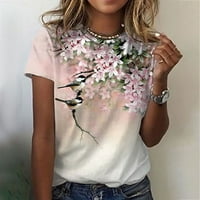 Ženska kauzalna majica vrhovi ljetni modni gradijentni tiskani kratki rukav plus veličina majica majice