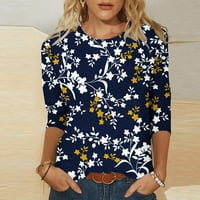 Jsaierl ženski rukav vrhovi ljetni trendi grafički grafički okrugli vrat T majice lagani mekani bluze