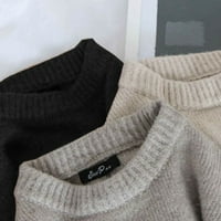 Riforla ženski dugi rukav modne pulover pulover u okruglom vratu Džemper za pulover Vintage labave ležerne