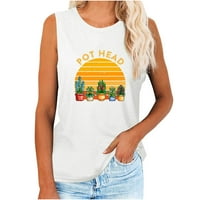 Ženski ljetni bez rukava bez rukava vrhovi vrhovi voća grafički print tunički tengi za plažu na vrhu