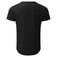 Crne muške majice muško proljeće i ljeto Retro Business Casual Travel Multi tipke V izrez Solid Boja majica kratkih rukava Top bluza