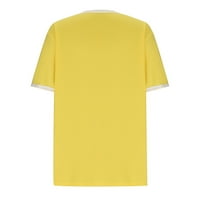 Kakina s Ljetne košulje za žene plus veličine Ispis Podloge Labavi majica Bluza kratkih rukava vrhovi