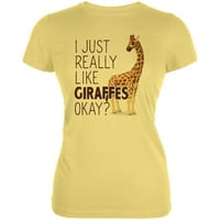 Jednostavno volim žirafe u redu Juniors meka majica meka krema LG
