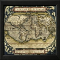 Cosmos Ortelius mapa svijeta 1570, uramljena umjetnost Print Wall Art by Vintage Lavoie Prodano od Art.com